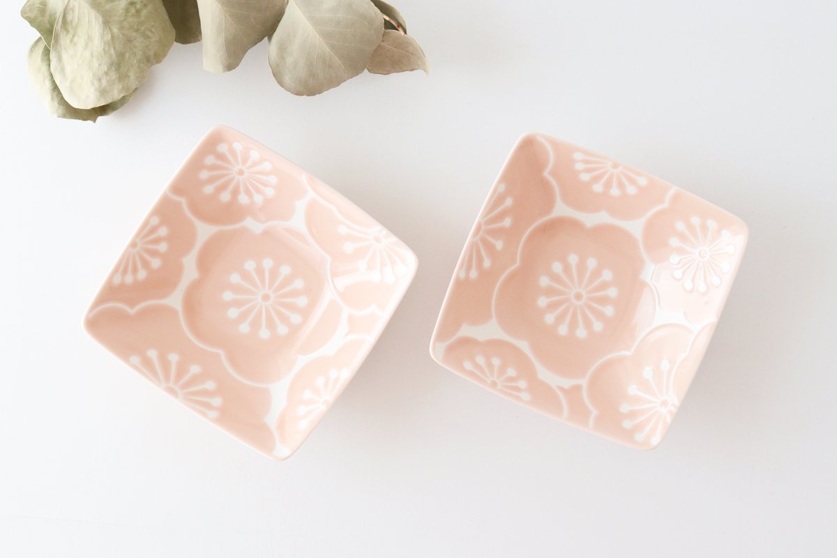Square Bowl Plum Peach | Kobachi Hasami Ware