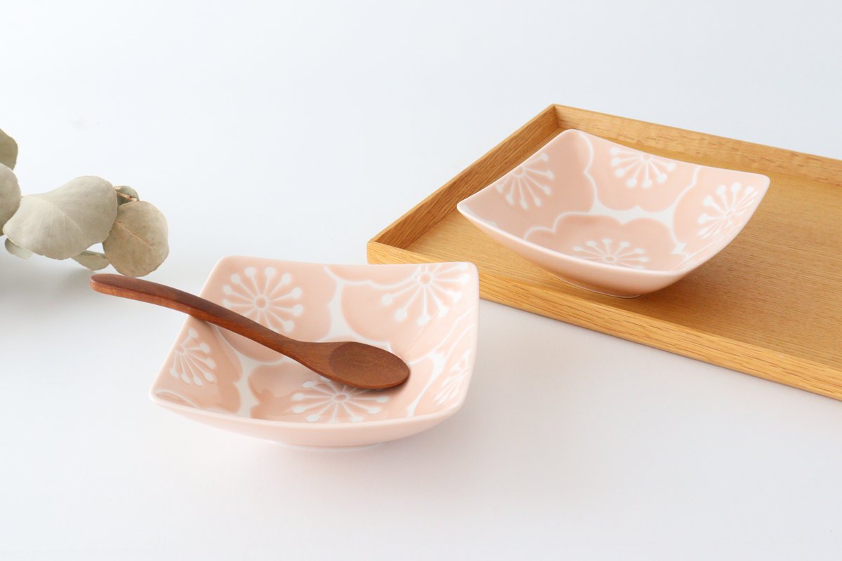 Square Bowl Plum Peach | Kobachi Hasami Ware