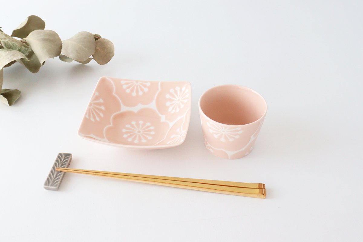 Square Bowl Plum Peach | Kobachi Hasami Ware