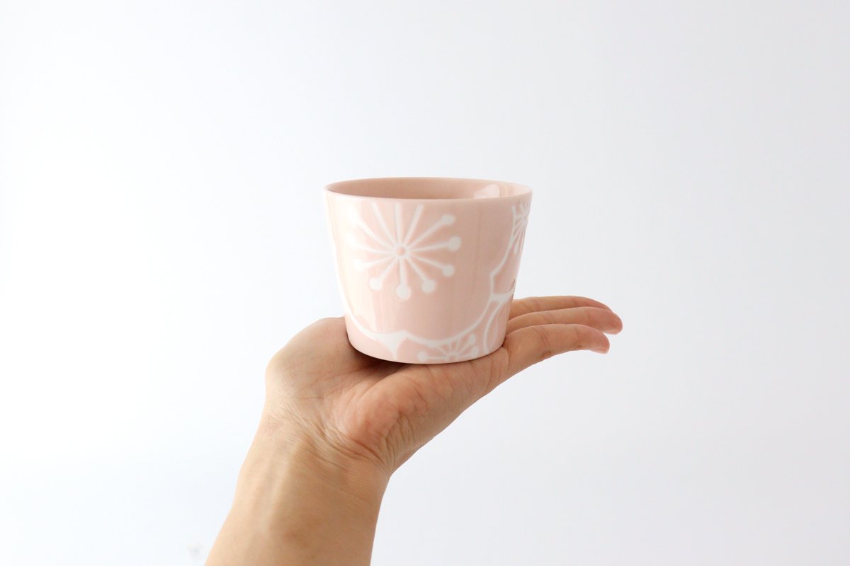 Soba Choko Plum Peach | Free Cup Hasami Ware