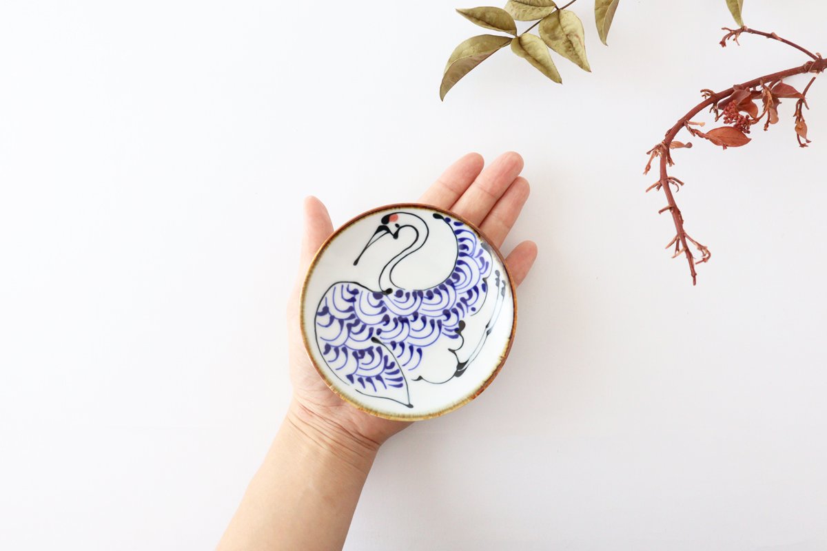 kotohogi Sauce Plate Crane | Hasami Ware