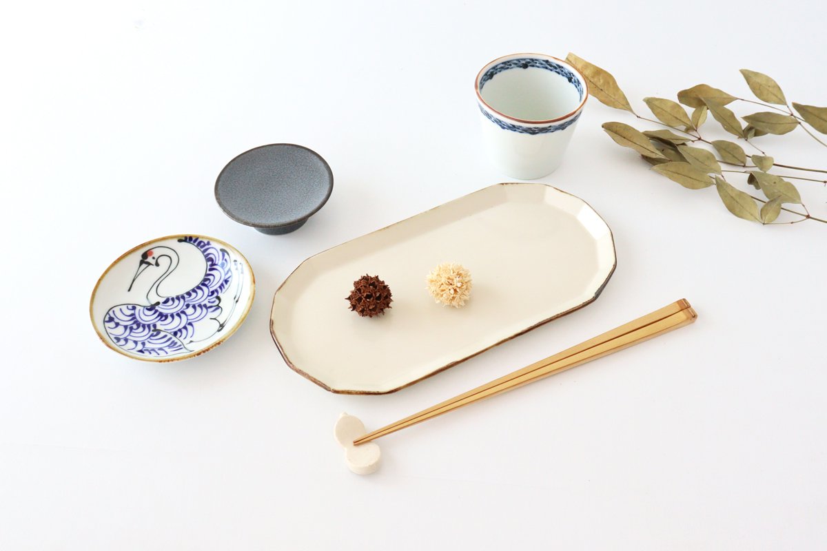 kotohogi Sauce Plate Crane | Hasami Ware