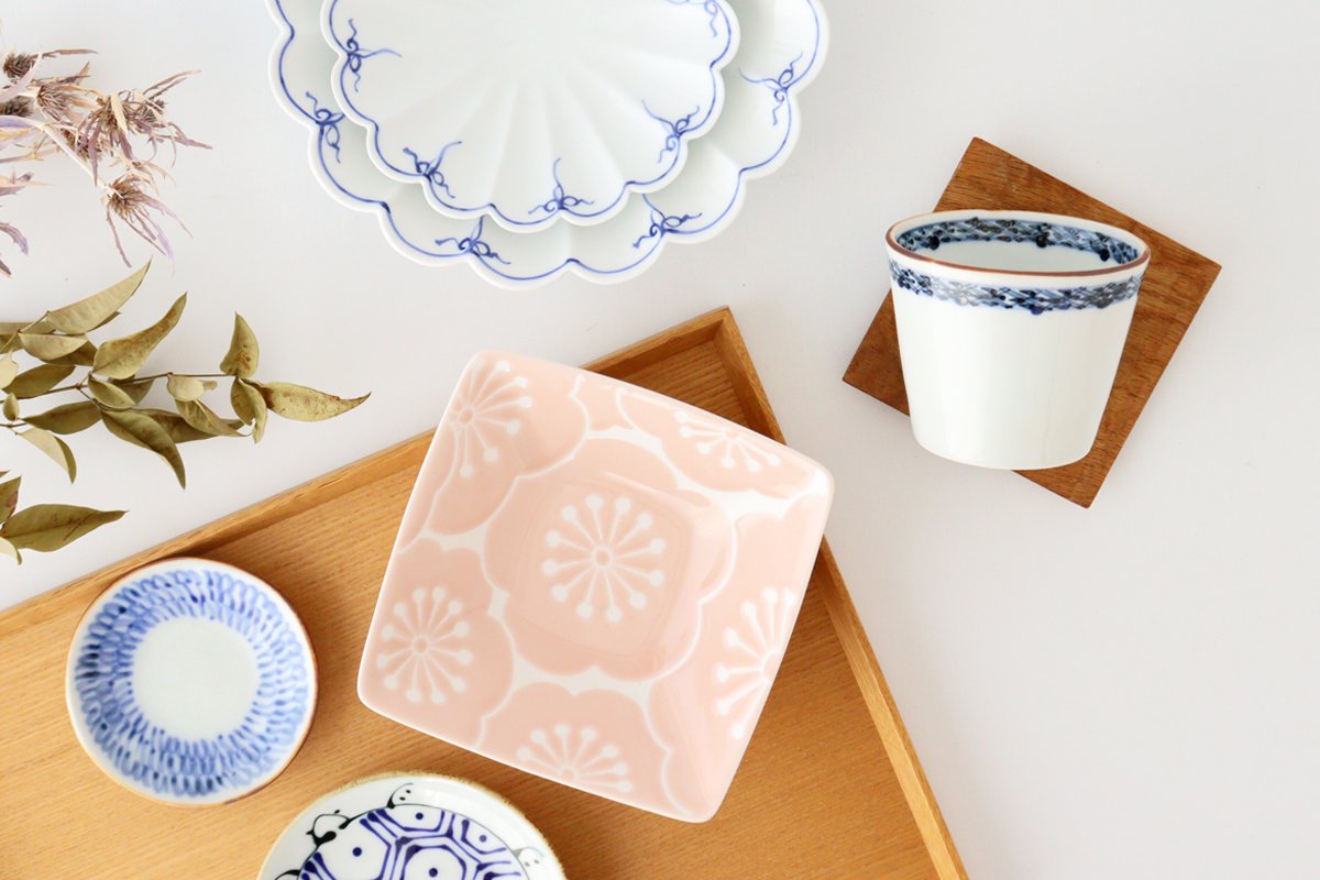 Square Sauce Plate Blue-lined Pattern | Arita Ware-Detail13