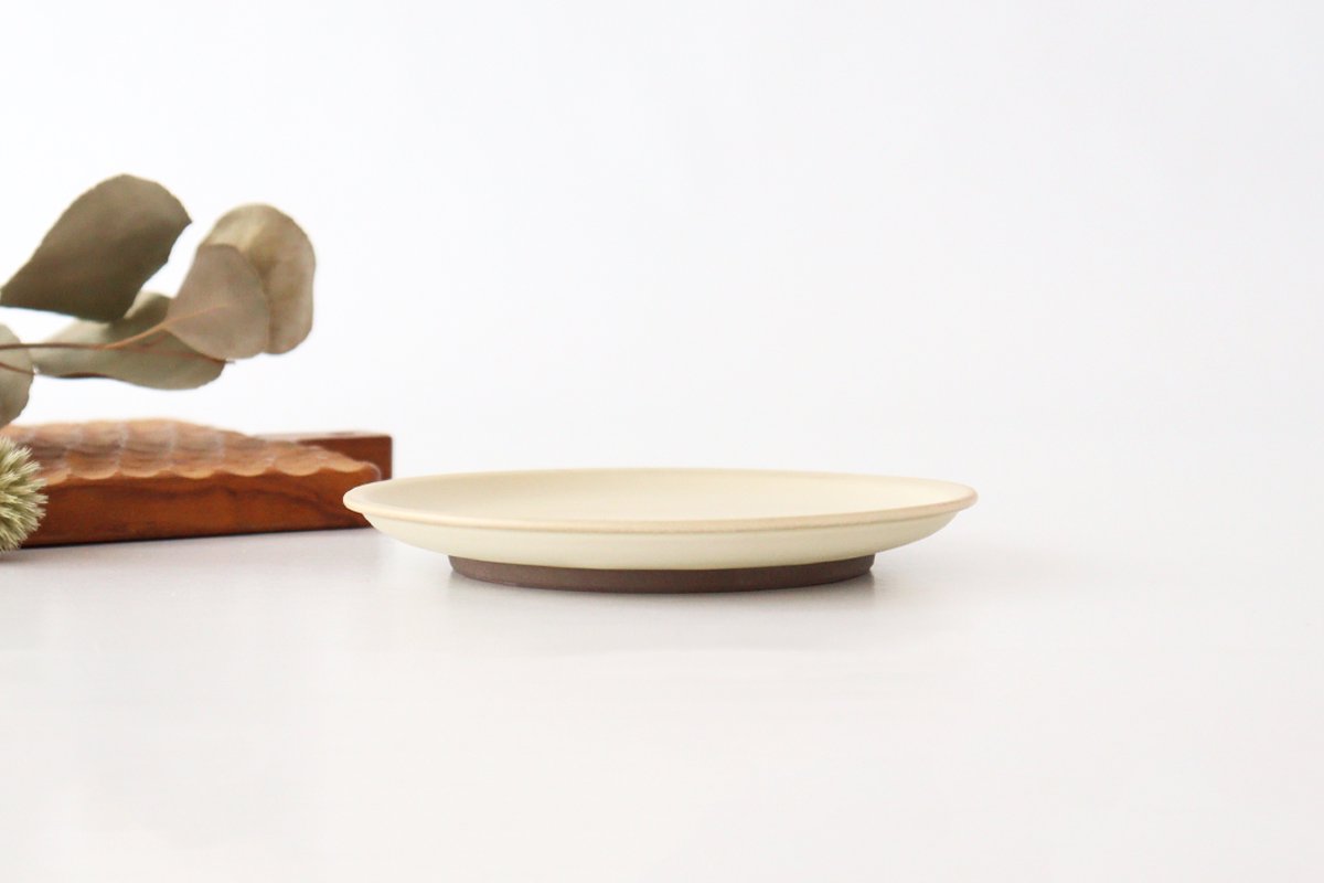Round plate 13.5cm Ivory Pottery Sucre Hasami ware