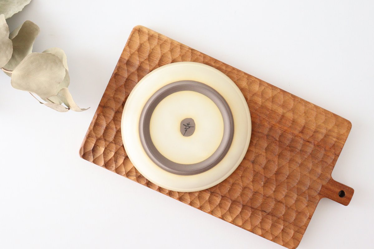 Round plate 13.5cm Ivory Pottery Sucre Hasami ware