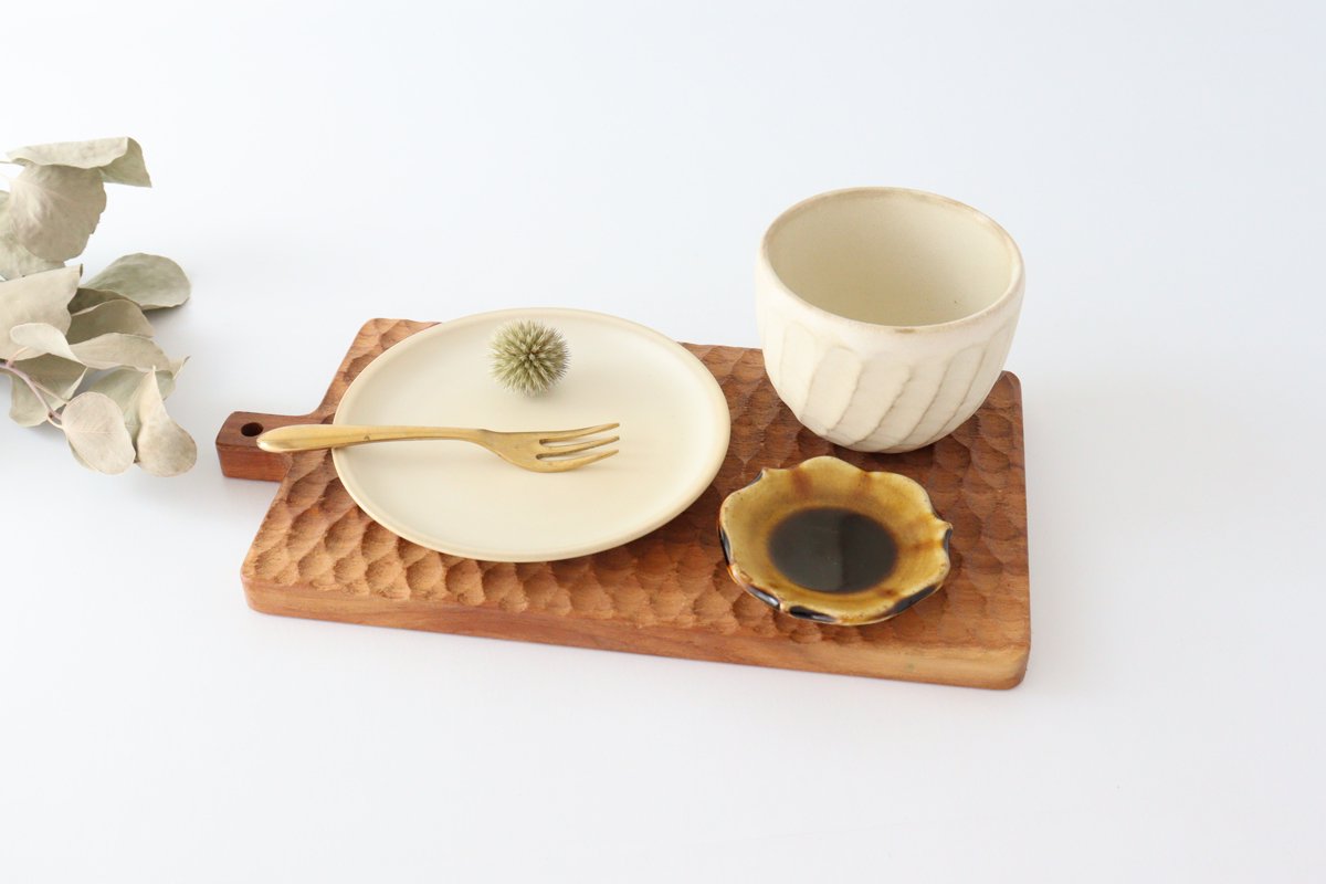 Round plate 13.5cm Ivory Pottery Sucre Hasami ware
