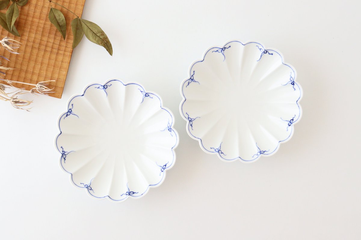Chrysanthemum Shaped Plate Blue Medium | Hasami Ware