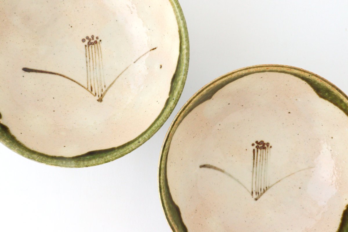 Zoho Kiln Small Rice Bowl Oribe White Camellia | Mino Ware