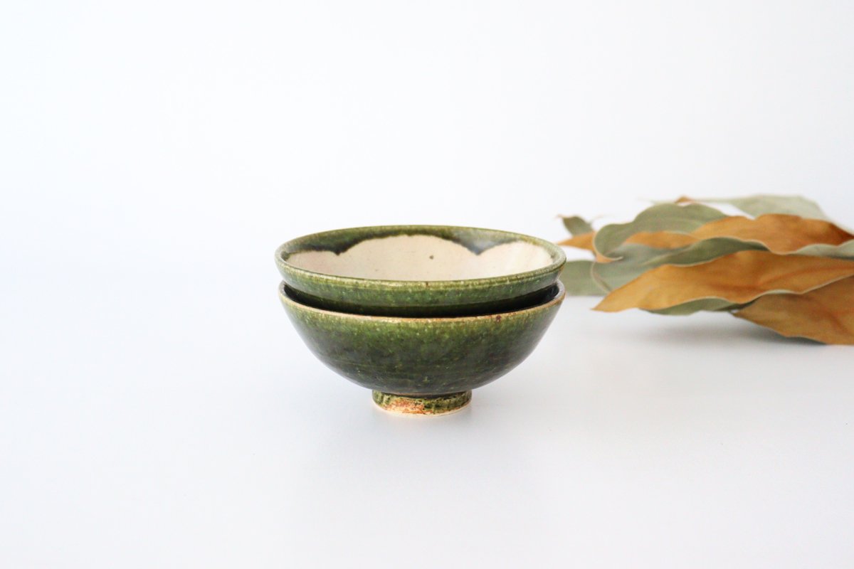 Zoho Kiln Small Rice Bowl Oribe White Camellia | Mino Ware