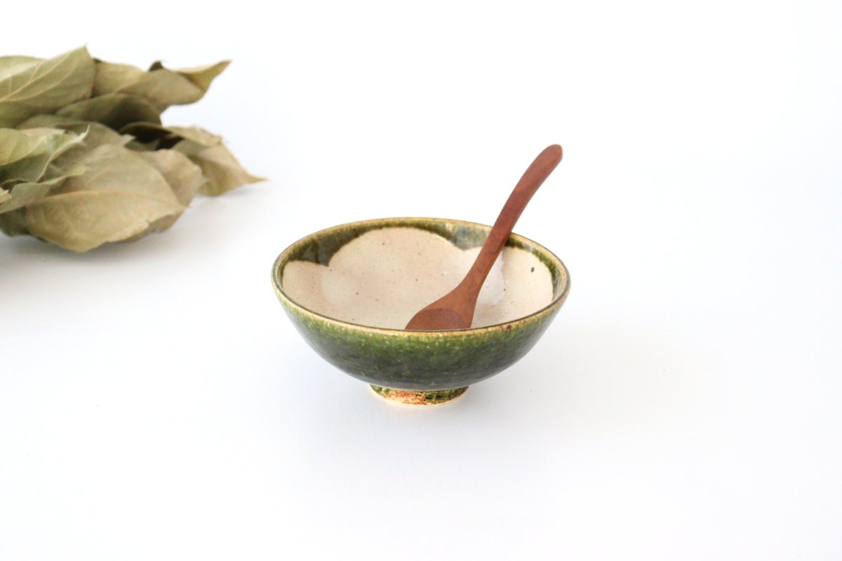 Zoho Kiln Small Rice Bowl Oribe White Camellia | Mino Ware