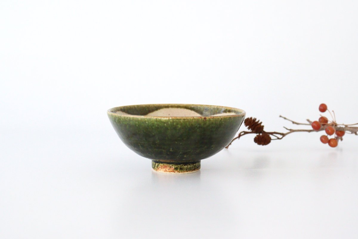 Zoho Kiln Small Rice Bowl Oribe White Camellia | Mino Ware