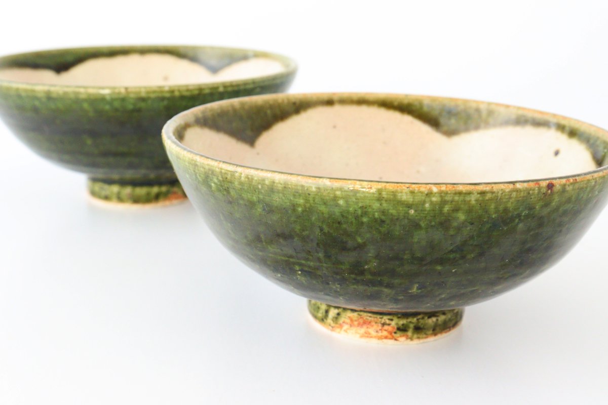 Zoho Kiln Small Rice Bowl Oribe White Camellia | Mino Ware