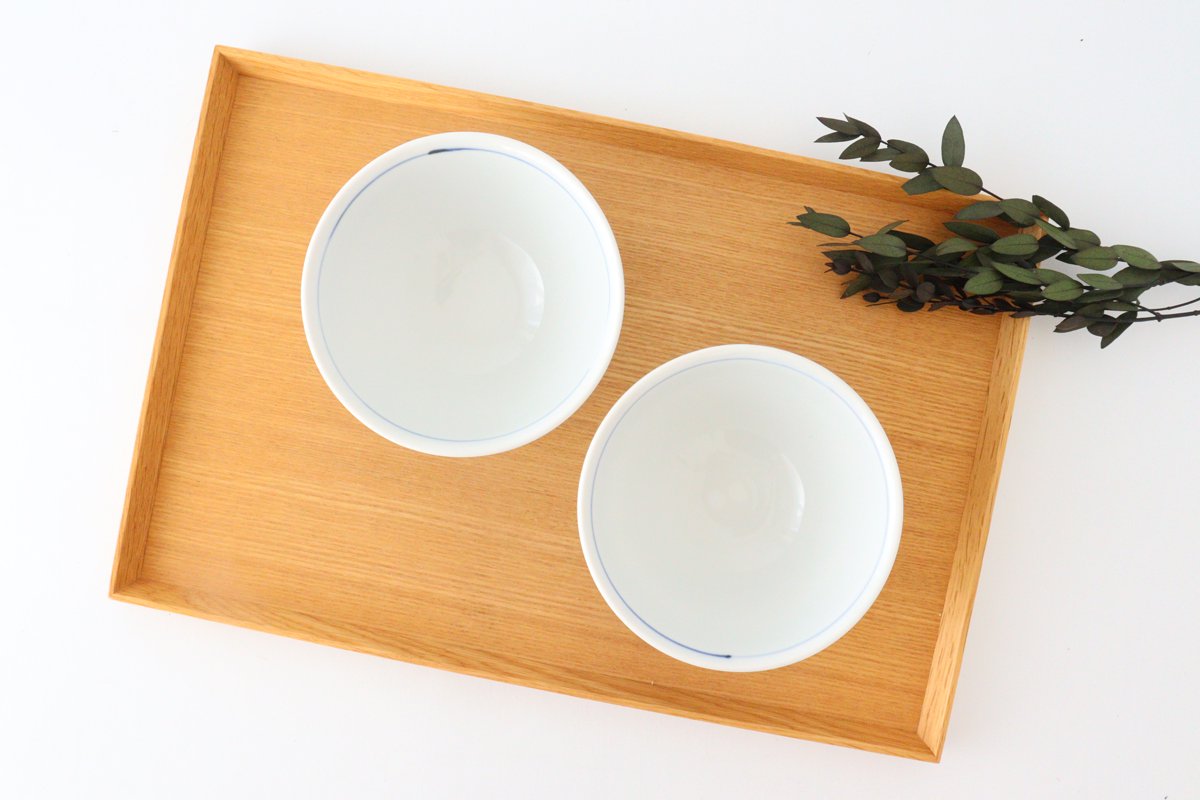 Zoho Klin Rice Bowl Blue Camellia | Mino Ware