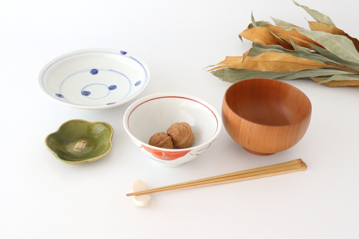 Zoho Klin Rice Bowl Red Camellia | Mino Ware