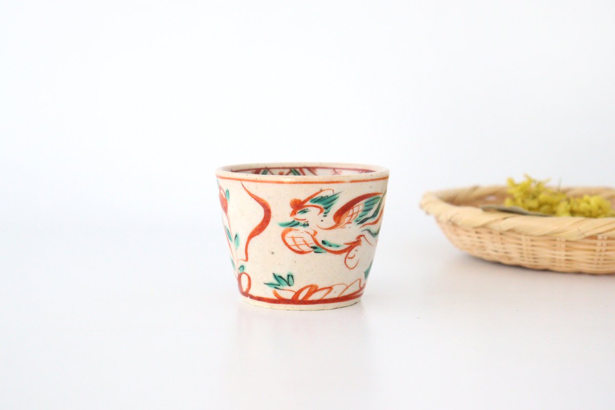 Zoho Kiln Soba Choko Red Phoenix | Free Cup Mino Ware