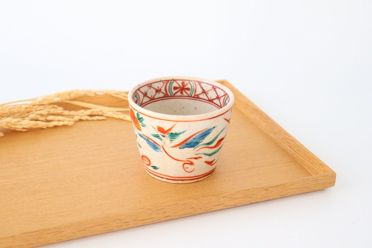 Zoho Kiln Soba Choko Red Phoenix | Free Cup Mino Ware