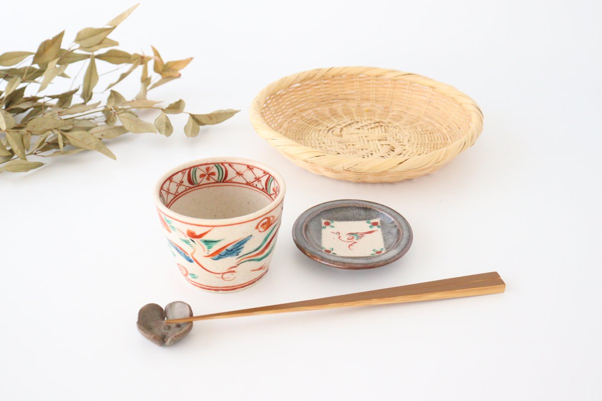 Zoho Kiln Soba Choko Red Phoenix | Free Cup Mino Ware