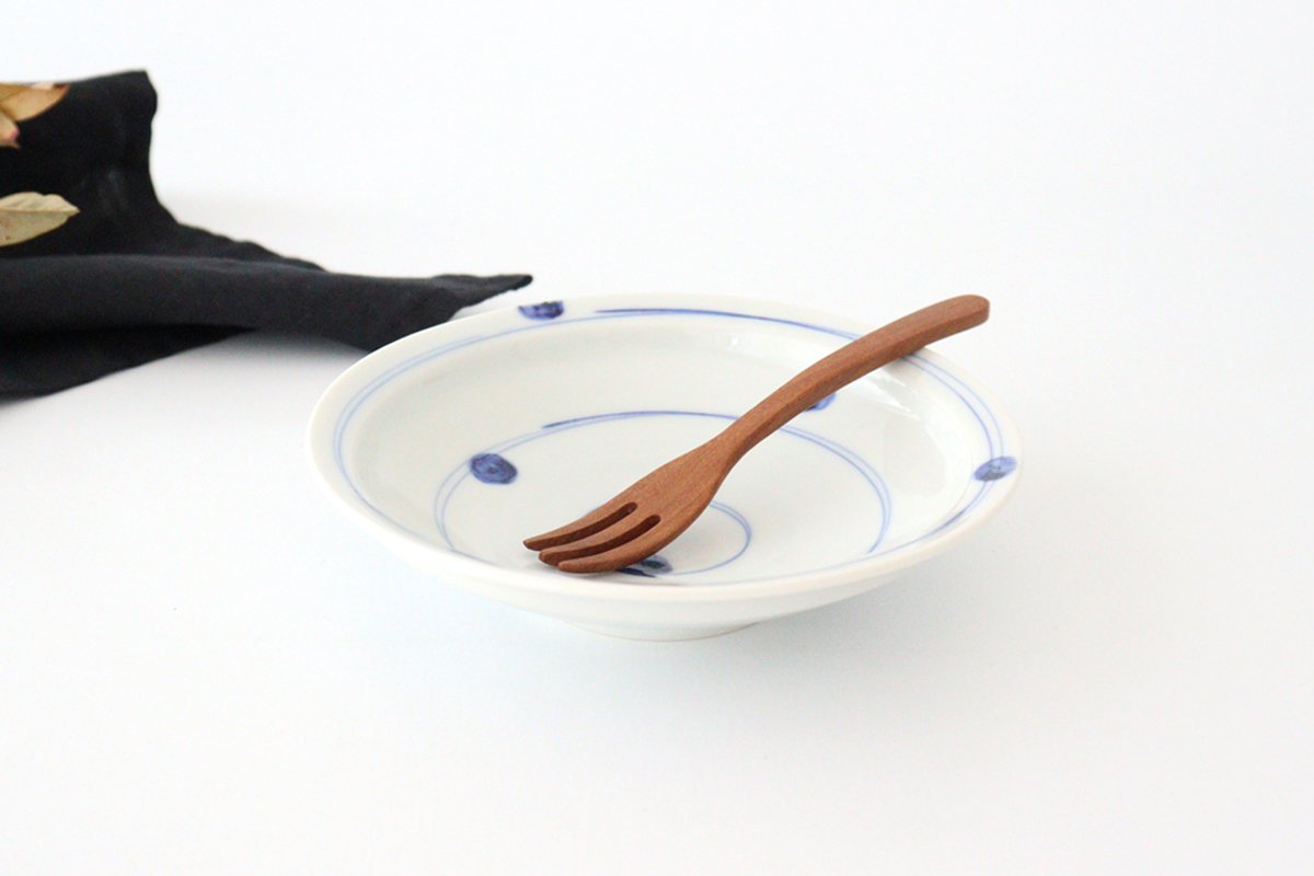 Zoho Kiln Round Plate Blue Flower Pattern | Mino Ware