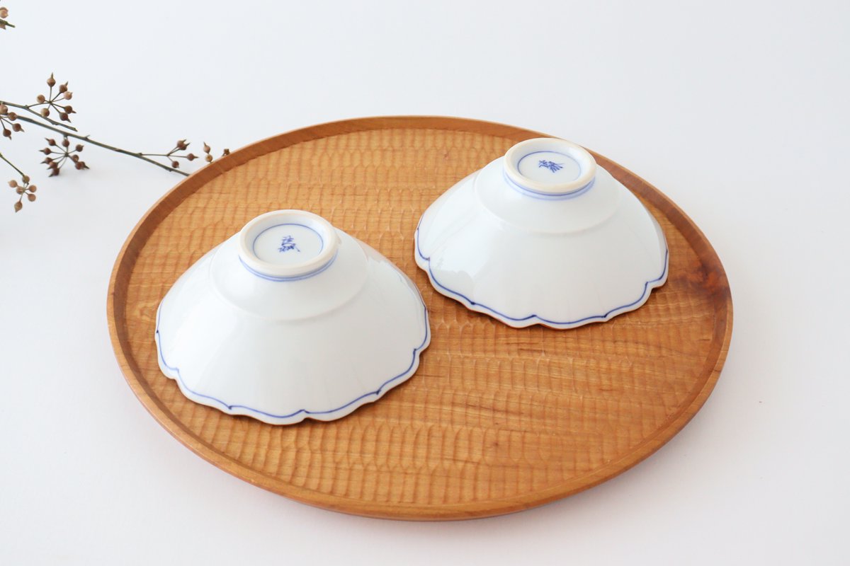 Bellflower-shaped Small Bowl Blue | Kobachi Hasami Ware