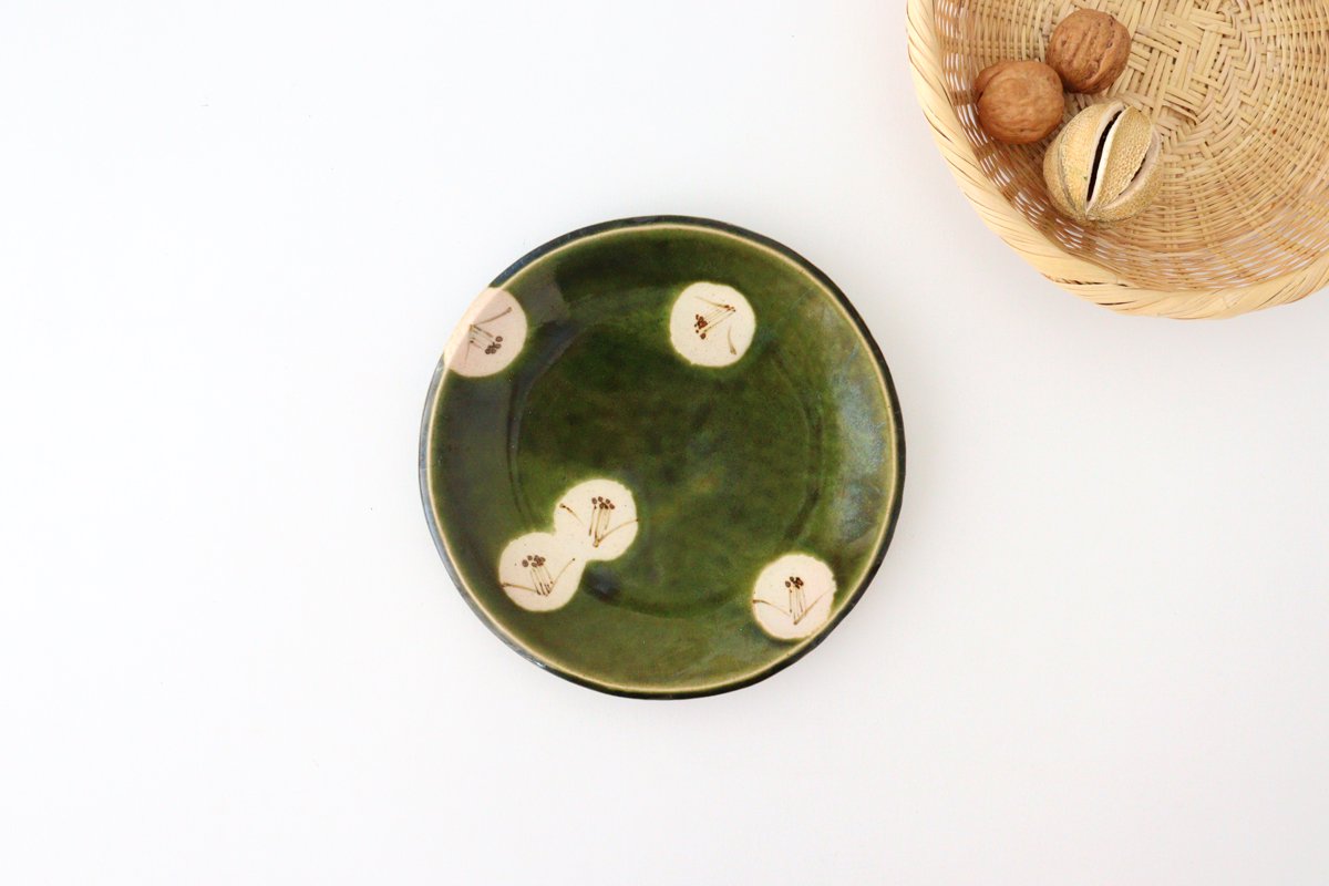 Zoho Kiln Round Plate Oribe Cameria Medium | Mino Ware