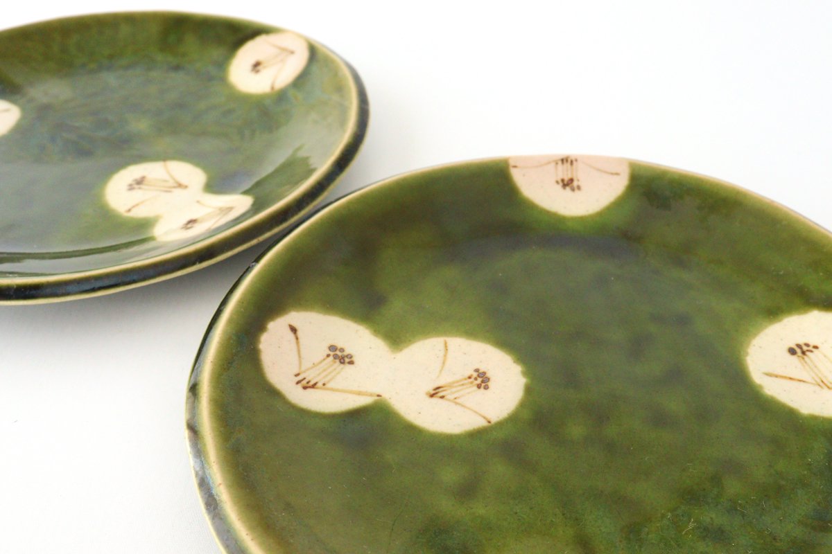 Zoho Kiln Round Plate Oribe Cameria Medium | Mino Ware
