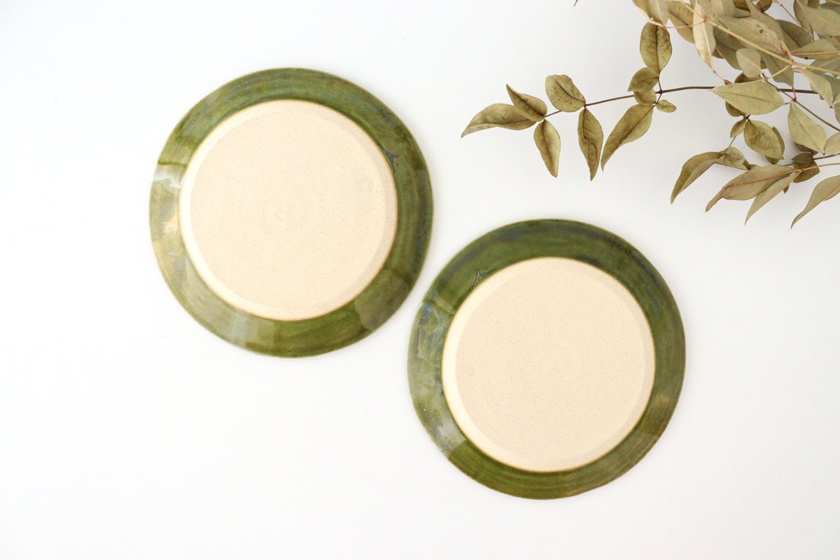 Zoho Kiln Round Plate Oribe Cameria Medium | Mino Ware