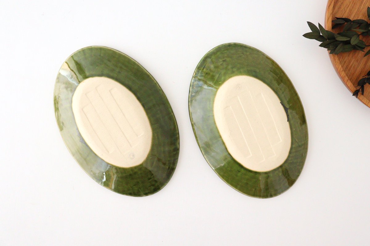 Zoho Kiln Oval Medium Plate Oribe White Camellia | Mino Ware