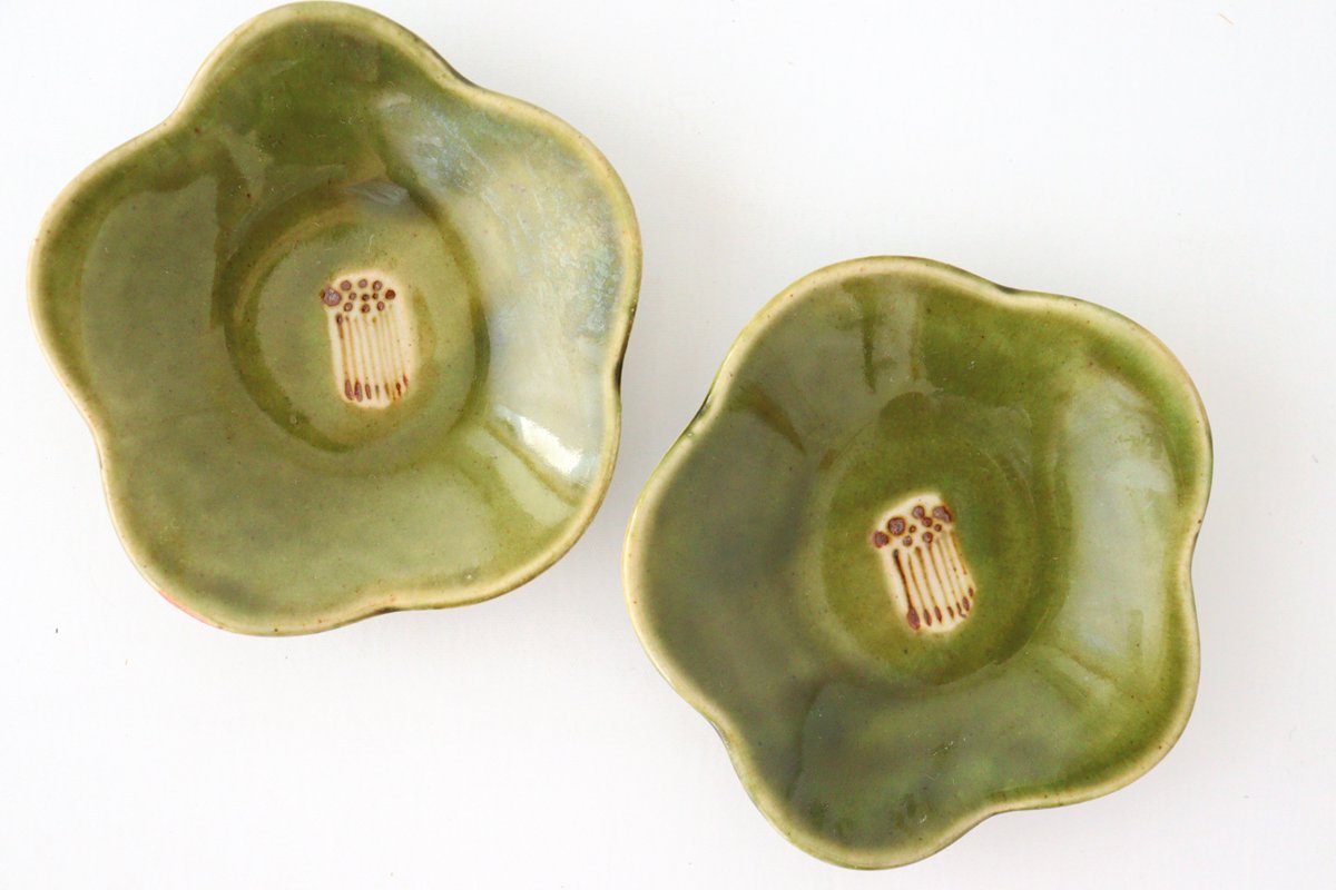 Zoho Kiln Small Plate Green Camellia | Mino Ware