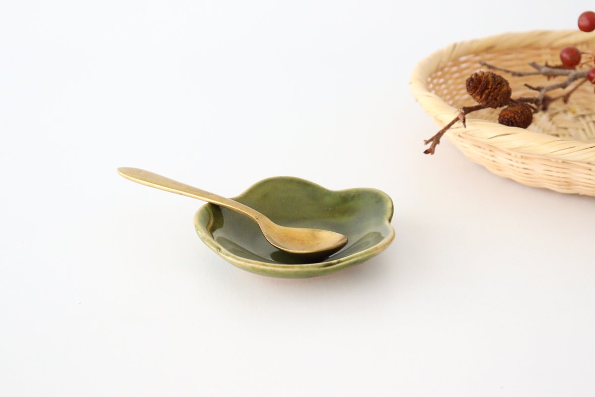 Zoho Kiln Small Plate Green Camellia | Mino Ware