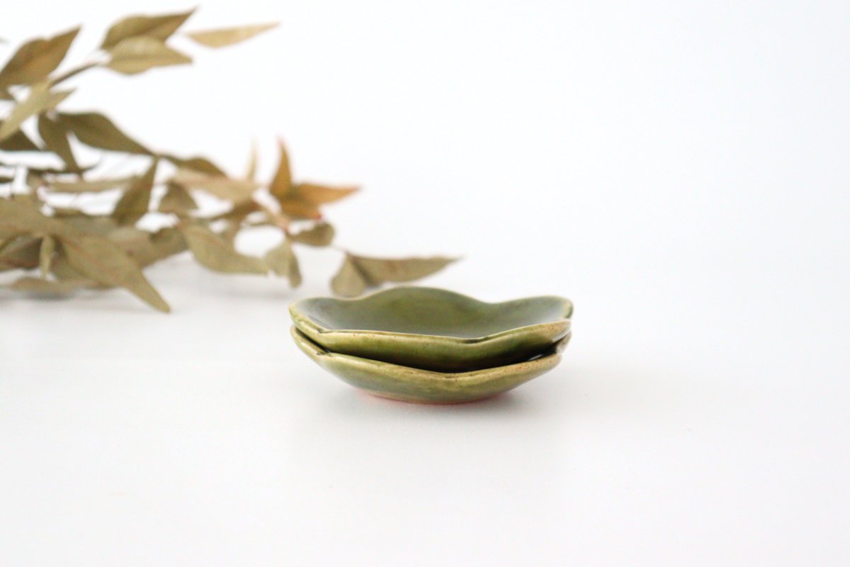 Zoho Kiln Small Plate Green Camellia | Mino Ware