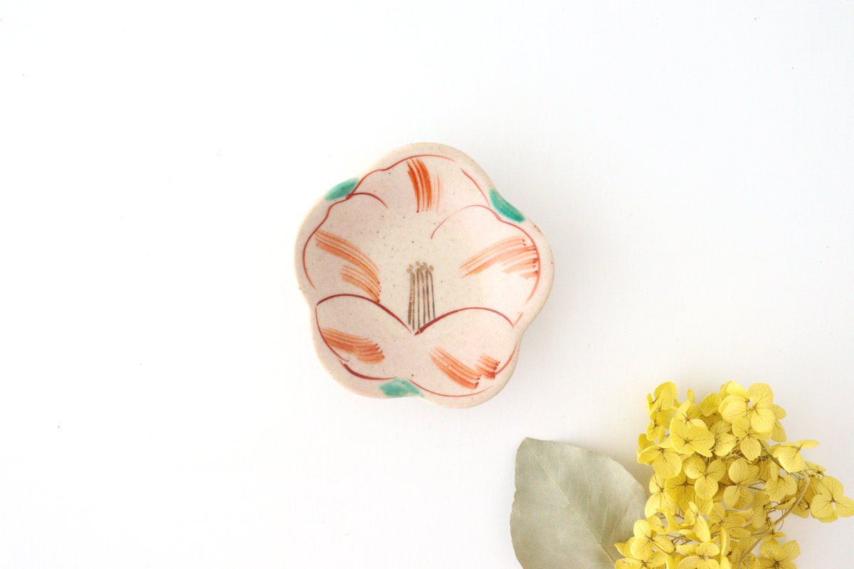 Zoho Kiln Small Plate White Camellia | Mino Ware