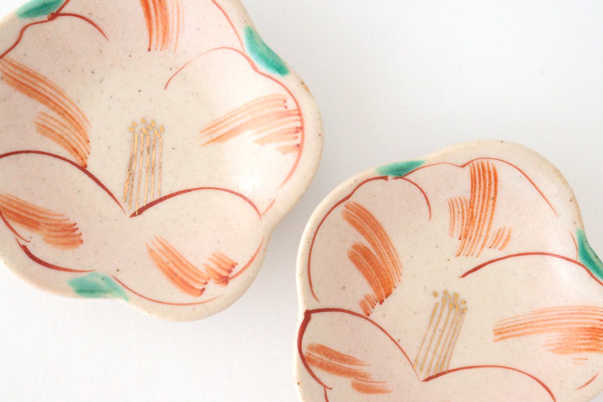 Zoho Kiln Small Plate White Camellia | Mino Ware