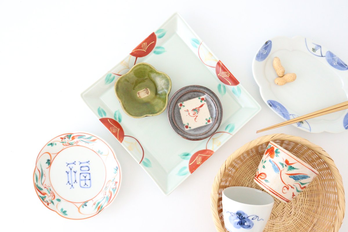Zoho Kiln Small Plate Red Camellia | Mino Ware