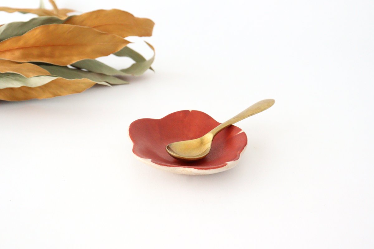 Zoho Kiln Small Plate Red Camellia | Mino Ware