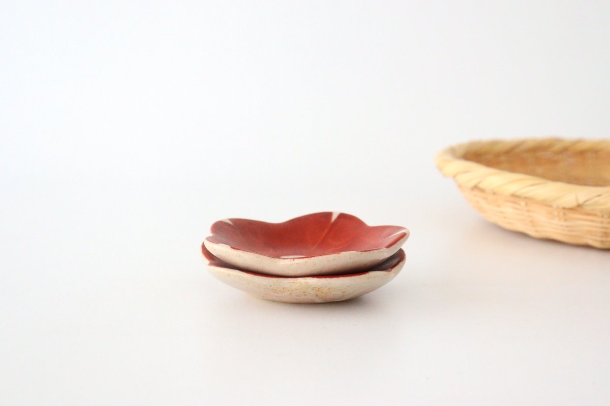 Zoho Kiln Small Plate Red Camellia | Mino Ware