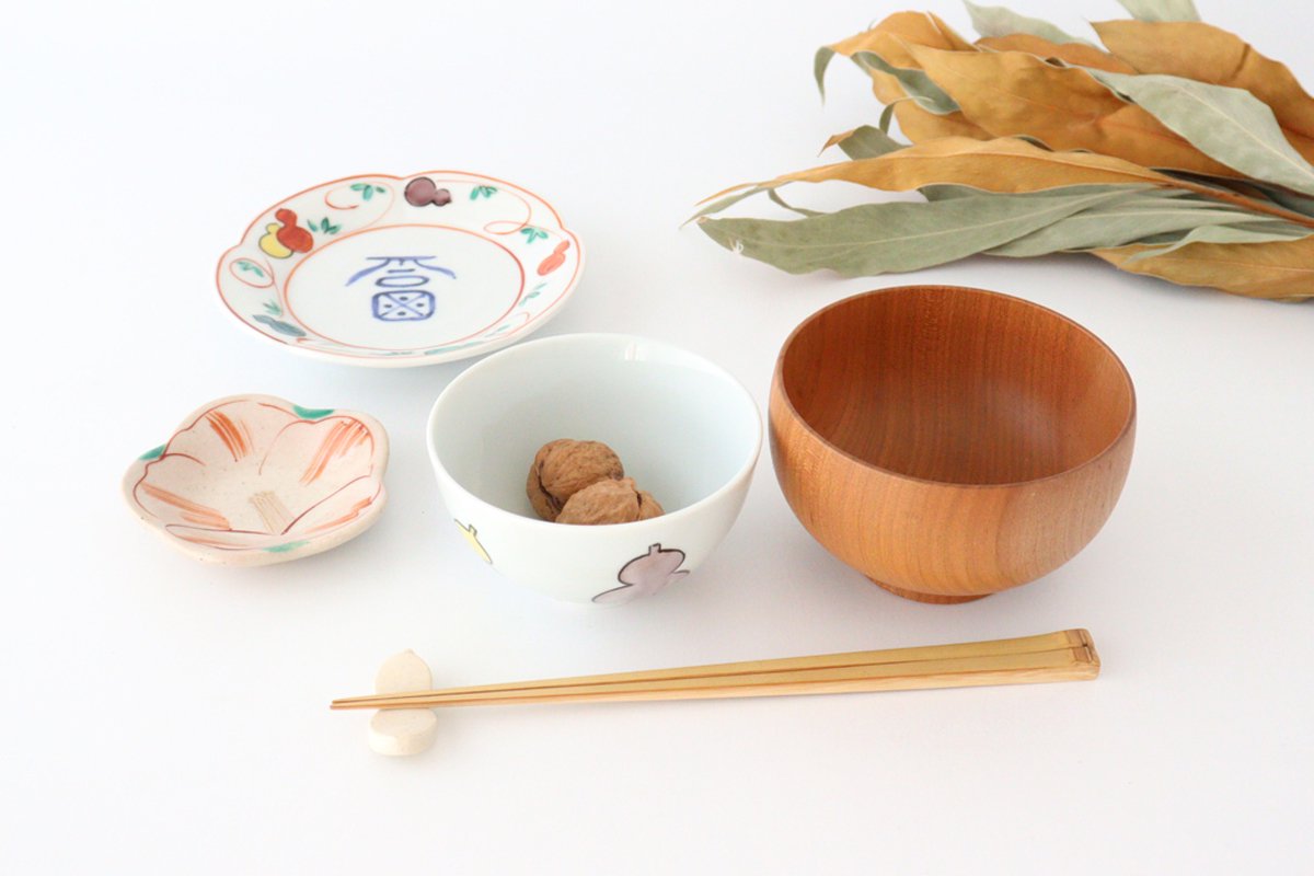 Zoho Kiln Side Plate Fuku and Red Gourds Pattern | Mino Ware