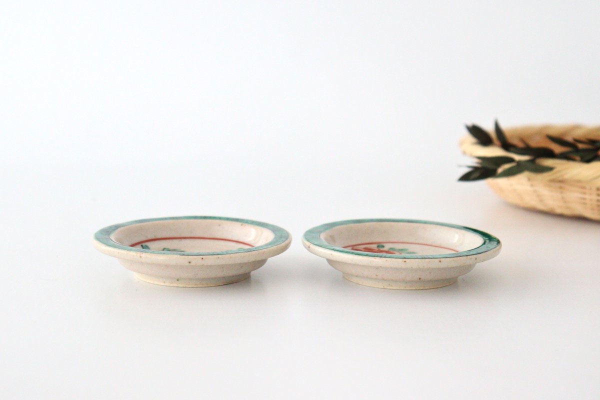 Zoho Kiln Sauce Plate Red Flower | Mino Ware