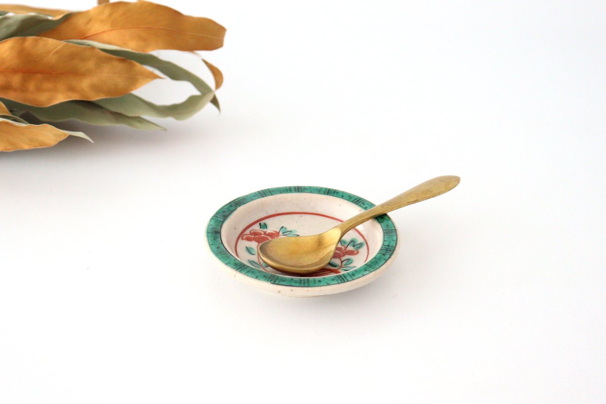 Zoho Kiln Sauce Plate Red Flower | Mino Ware