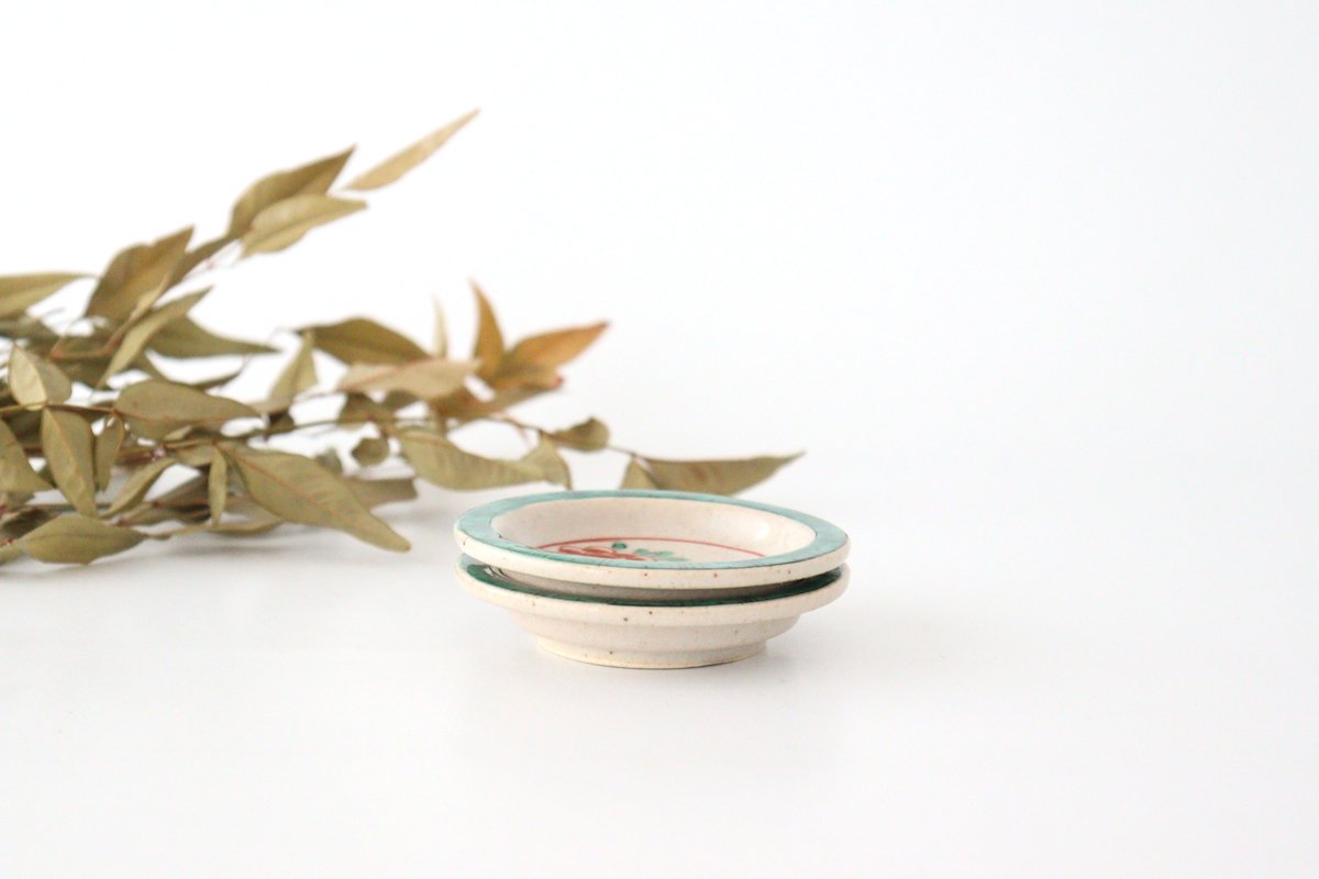 Zoho Kiln Sauce Plate Red Flower | Mino Ware