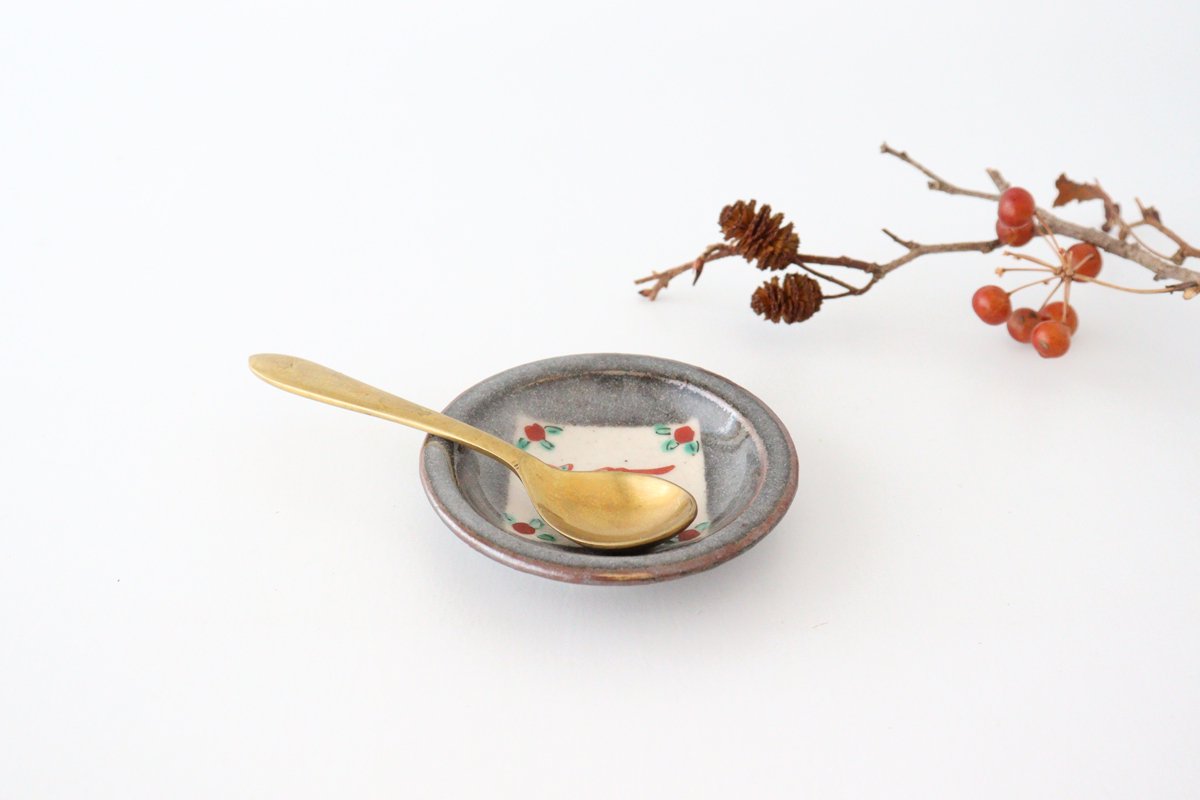 Zoho Kiln Sauce Plate Red Bird | Mino Ware