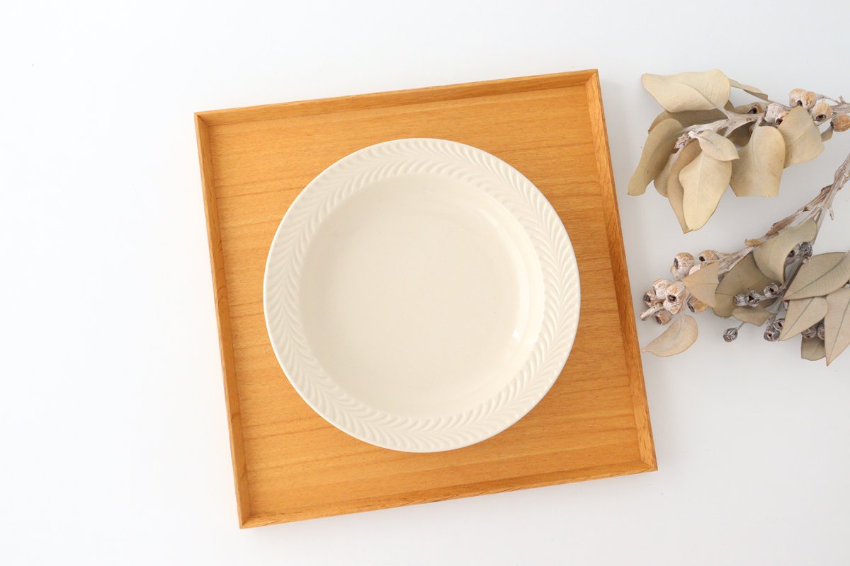24cm/9.4in Bowl Ivory Ceramic Rosemary Hasami Ware