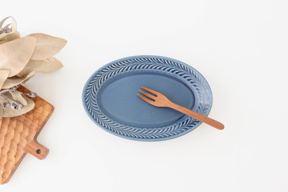 Oval Plate Rosemary Denim S | Hasami Ware