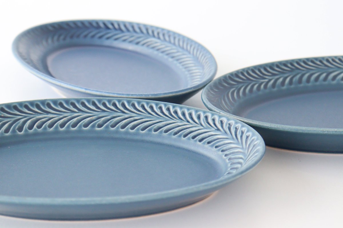 Oval Plate Rosemary Denim S | Hasami Ware