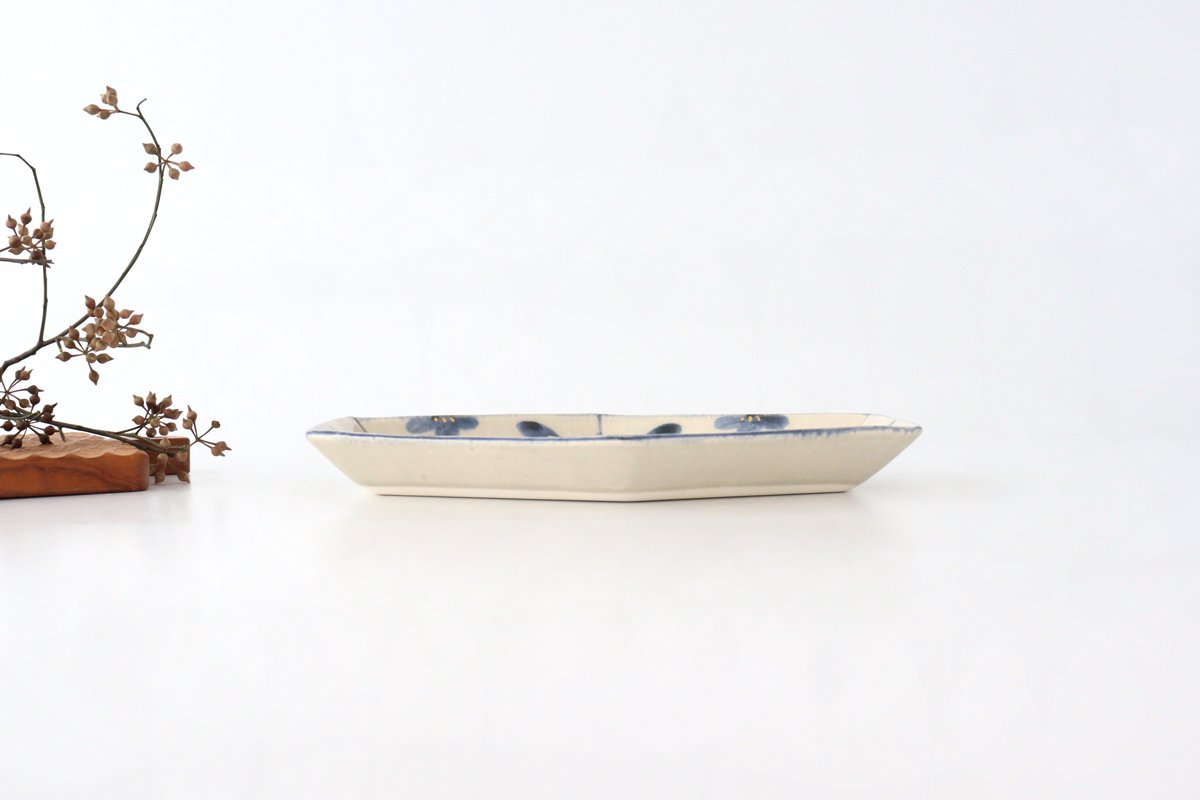 Hexagonal Long Plate Flower Pattern | Arita Ware