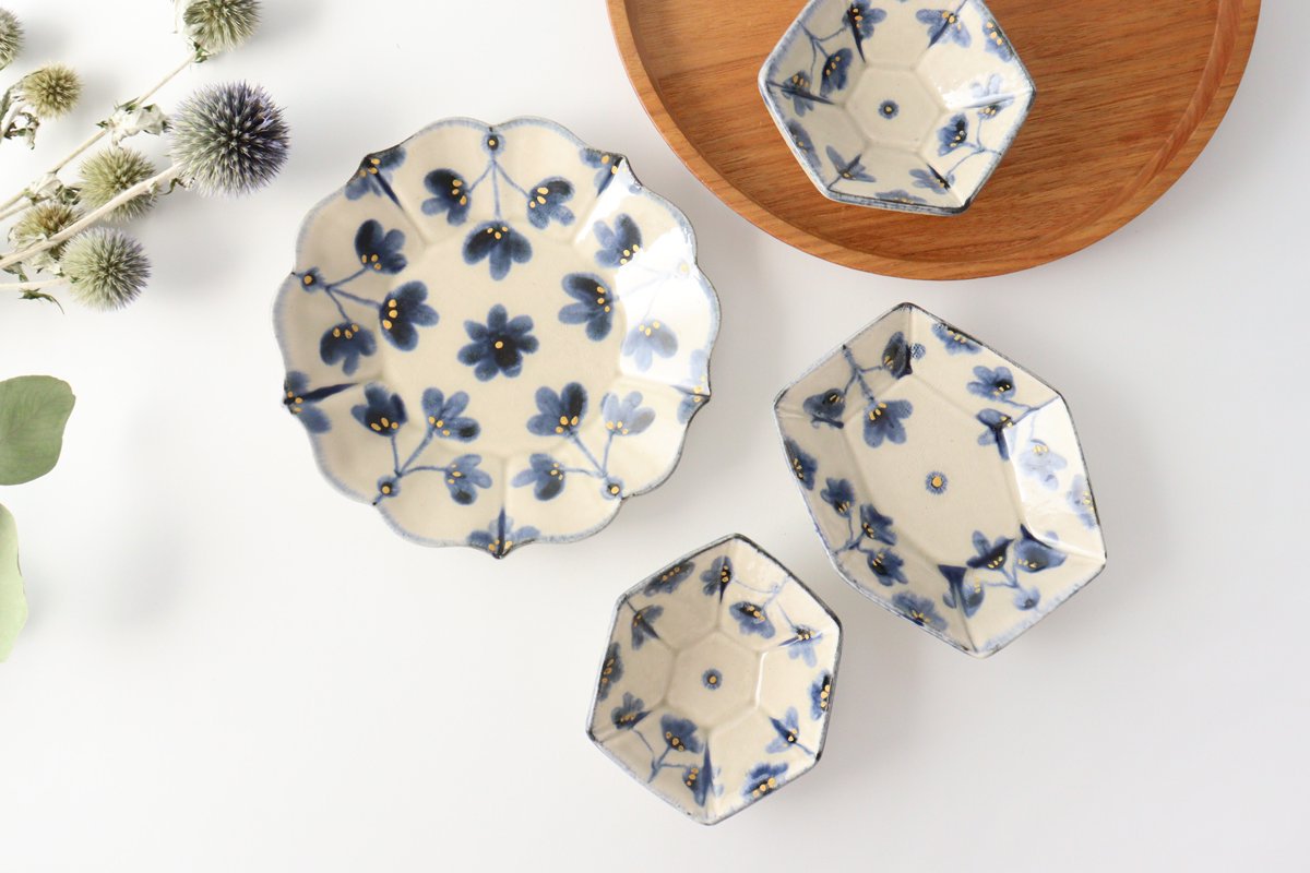 Hexagonal Long Plate Flower Pattern | Arita Ware