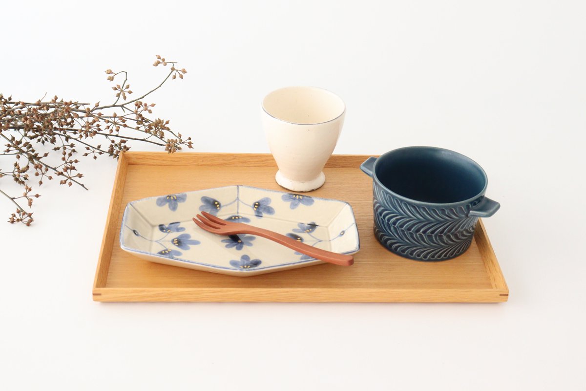 Hexagonal Long Plate Flower Pattern | Arita Ware