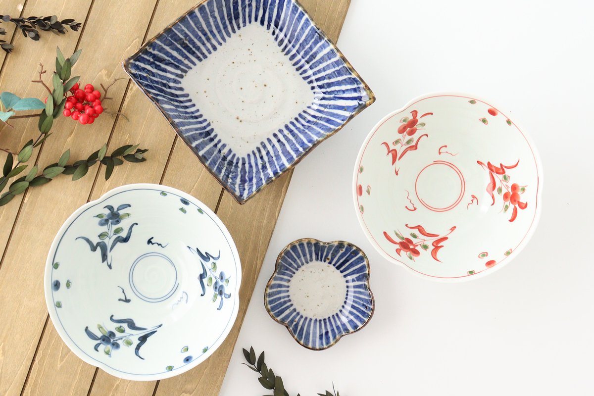 Banreki Hand-painted  Vermilion 18cm/7.1in | Multi-use Bowl Hasami Ware-Detail14