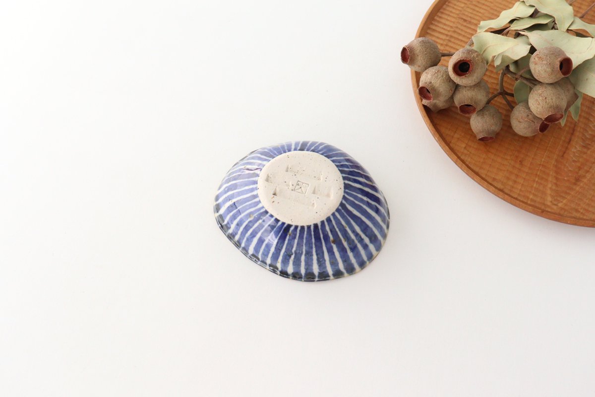 Oval Small Bowl Blue Tokusa | Kobachi Hasami Ware