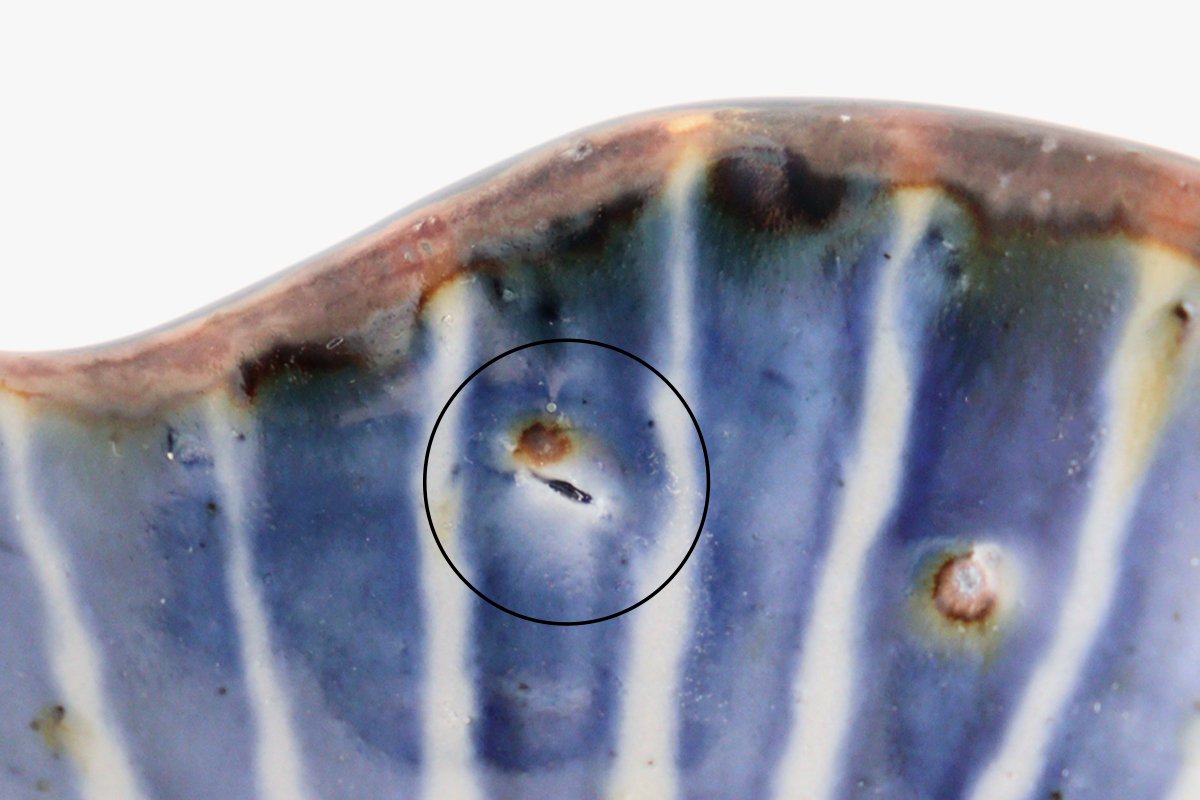 Plum-shaped Small Plate Blue Tokusa | Hasami Ware