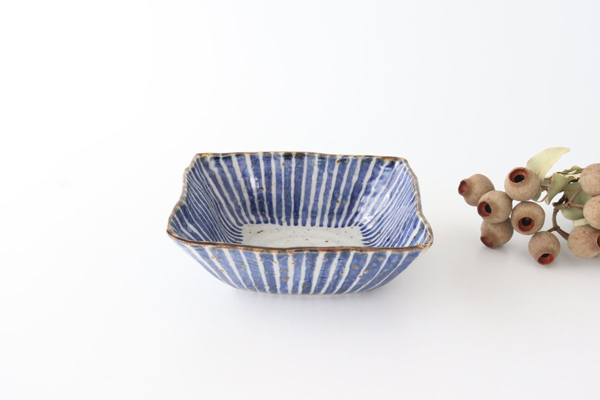 Square Bowl Blue Tokusa | Serving Bowl Hasami Ware